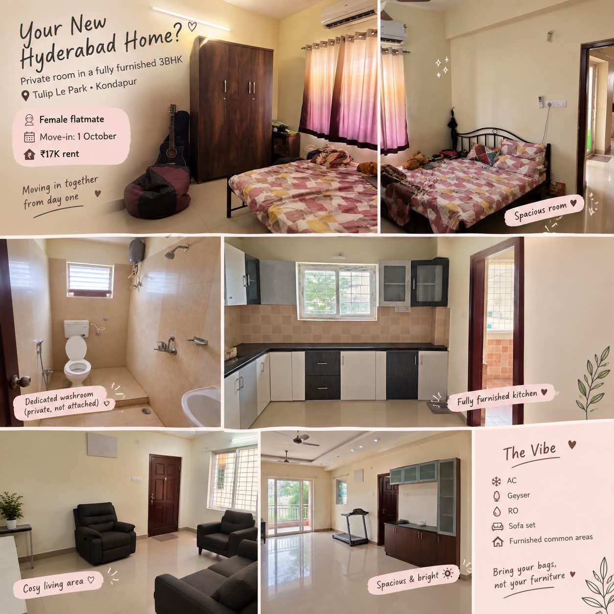 Room for rent in Tulip Le Park Kondapur
